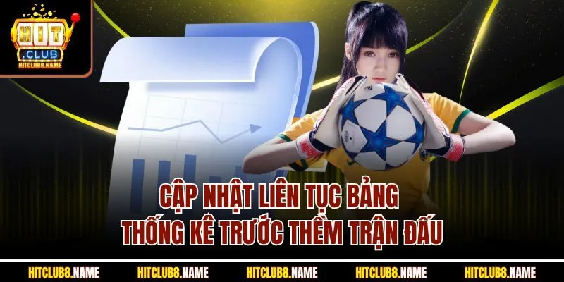 Cập nhật liên tục bảng thống kê trước thềm trận đấu